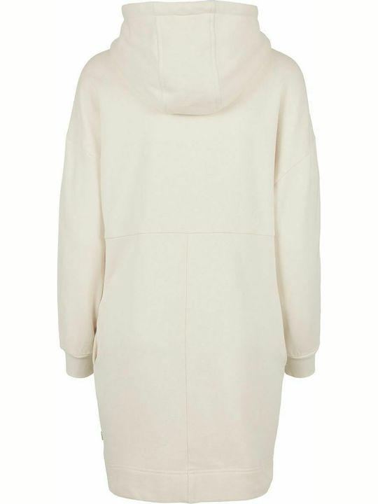 Mini Athletic Dress Long Sleeve with Hood White