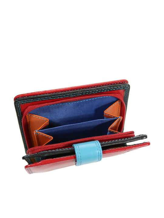 Small Leather Women's Wallet Classic with RFID Red