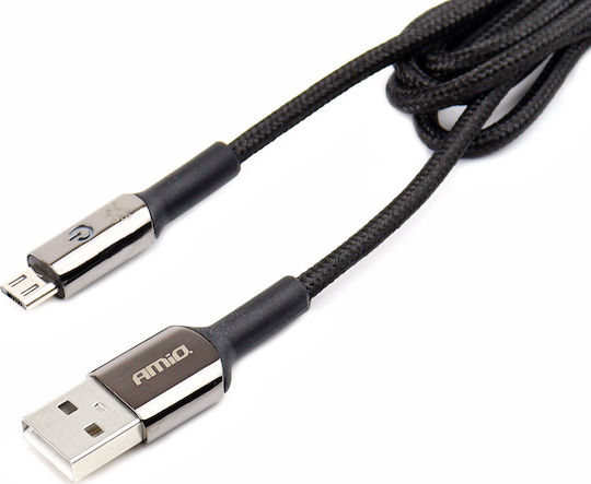 AMiO UC-11 Braided USB 2.0 to micro USB Cable Μαύρο 1m (02526/AM)