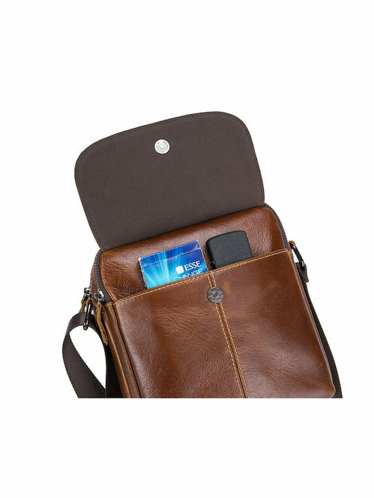 DJB-07 Leather Men's Bag Shoulder / Crossbody Light Brown