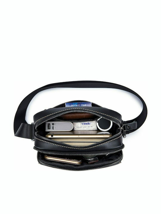 Leather Men's Bag Shoulder / Crossbody Black