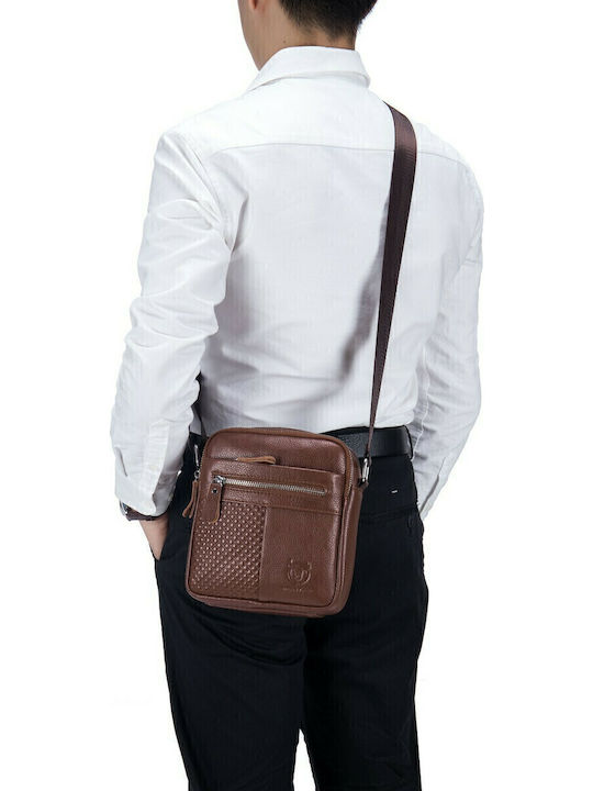 DJB-010 Leather Men's Bag Shoulder / Crossbody Brown