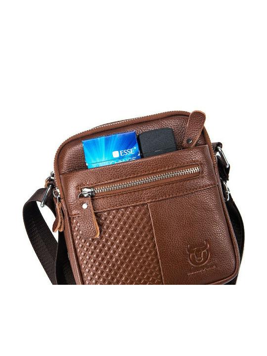 DJB-010 Leather Men's Bag Shoulder / Crossbody Brown