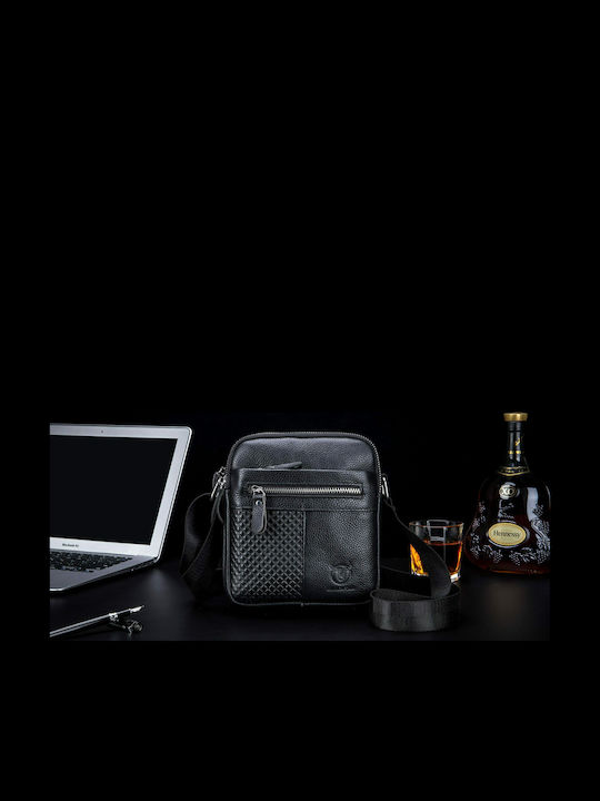DJB-010 Leather Men's Bag Shoulder / Crossbody Black
