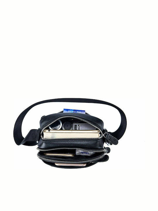 DJB-010 Leather Men's Bag Shoulder / Crossbody Black