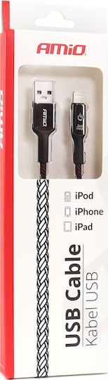 AMiO UC-10 Плетена USB-A към Lightning кабел Червен 1м (02527)