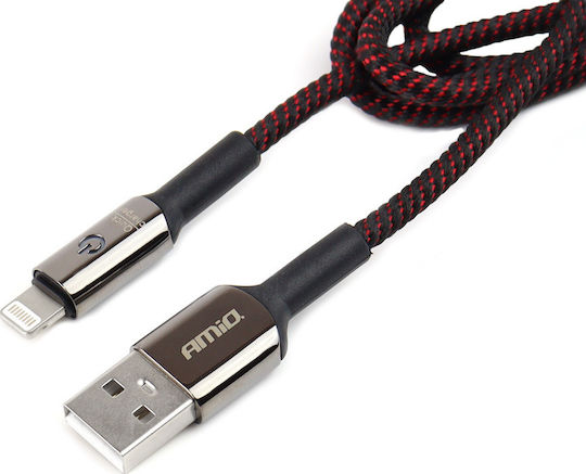 AMiO UC-10 Плетена USB-A към Lightning кабел Червен 1м (02527)