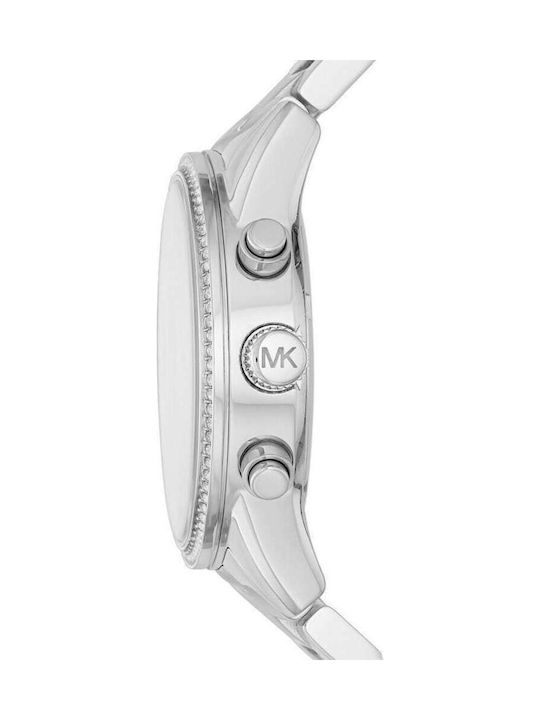 Michael Kors Ritz Damen Uhr Chronograph mit Silber Metallarmband