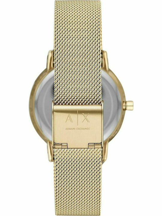Armani Exchange Γυναικείο Ρολόι 36mm Μπαταρίας με Χρυσό Μεταλλικό Μπρασελέ