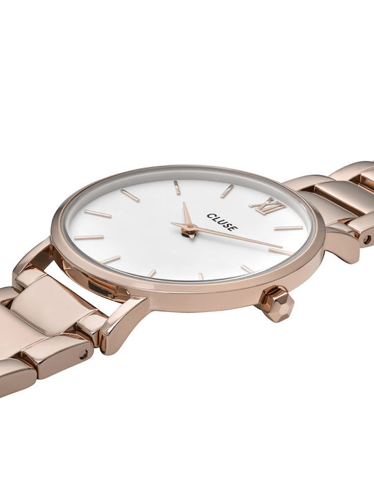Cluse Minuit Ceas de Damă cu Rose Gold Brățară Metalică