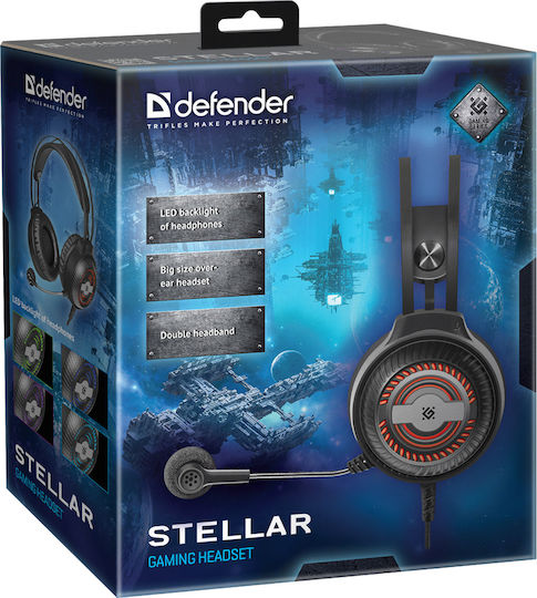 Defender Stellar Over Ear Gaming Headset με σύνδεση 2x3.5mm / USB