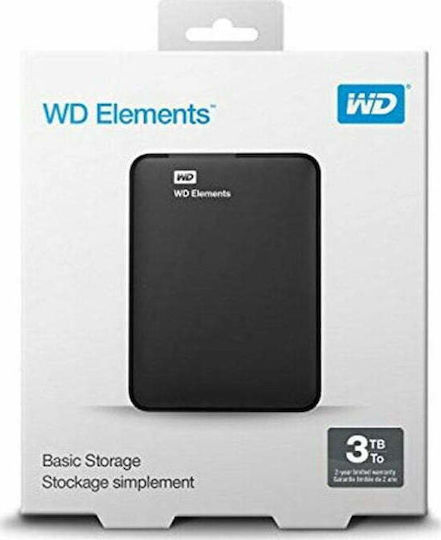 Western Digital Elements Portable USB 3.0 Εξωτερικός HDD 3TB 2.5" Μαύρο