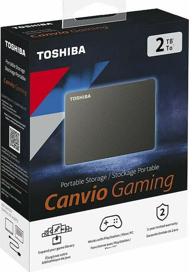 Toshiba Canvio Gaming USB 3.2 External 2.5" HDD 2TB Black