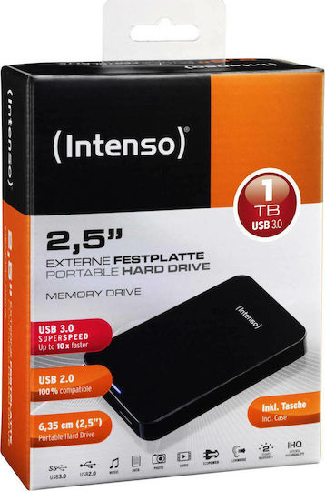 Intenso Memory Drive USB 3.0 Εξωτερικός HDD 1TB 2.5" Μαύρο