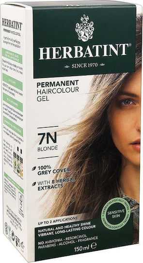 Herbatint Permanent Gel Βαφή Μαλλιών Χωρίς Αμμωνία 7N Ξανθό 150ml
