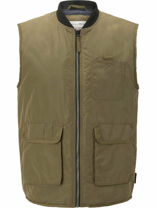 Sleeveless Jacket Bomber Dry Greyish Olive