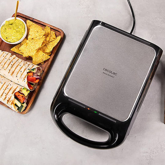 Cecotec Rock´n Toast Family Sandwichmaker mit Abnehmbaren Platten für for 4 Sandwiches Sandwiches 1500W Schwarz
