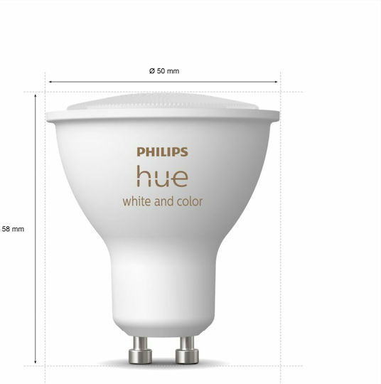 Philips Smart Bulbs LED 4.3W for GU10 Socket RGBW 2 Pieces