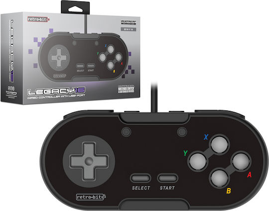 Retro-bit Legacy-16 Ενσύρματο Gamepad για Switch Μαύρο