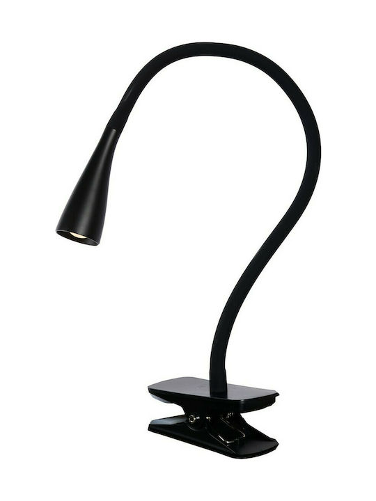 Lucide Lightning Zozy LED Office Lamp with Flexible Arm and Clip in Black Color