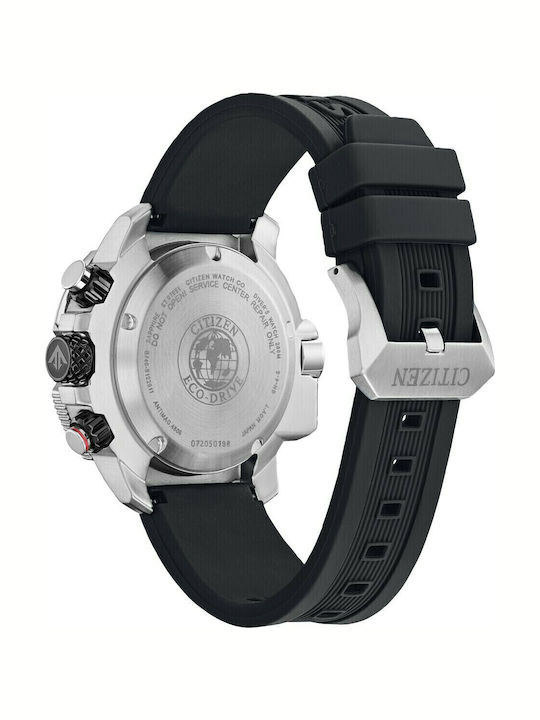 Citizen Promaster Marine Diver Ανδρικό Ρολόι 47mm Χρονογράφος Eco - Drive με Μαύρο Καουτσούκ Λουράκι