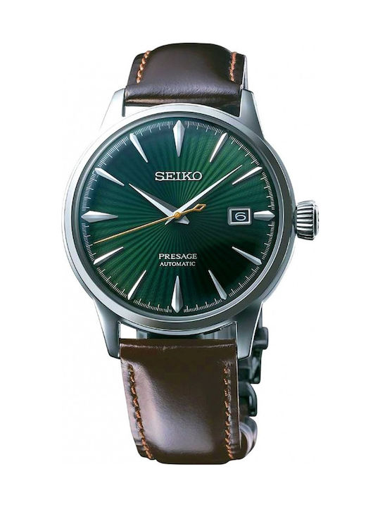 Seiko Presage Basic Line Men's Watch 40mm Automatic with Brown Leather Strap