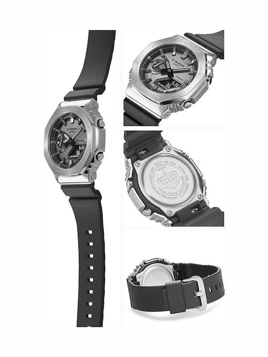 Casio G-Shock Αναλογικό/Ψηφιακό Ανδρικό Ρολόι 44.4mm Χρονογράφος Μπαταρίας με Μαύρο Καουτσούκ Λουράκι