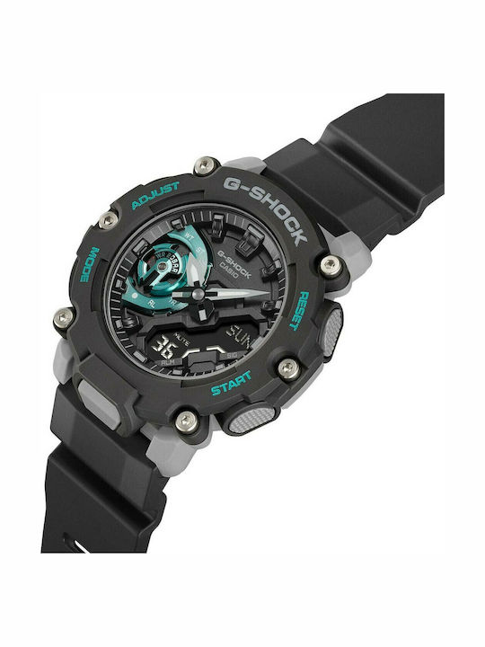 Casio G-Shock Аналогов/Дигитален Мъжки Часовник 47мм На Батерия С Черен Каучуков Лук с