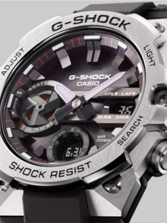 Casio G-Shock G-Steel Analog/Digital Men's Watch 50mm Chronograph Battery with Black Rubber Strap