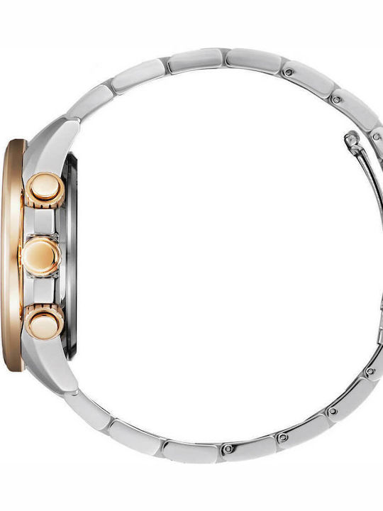 Citizen Ανδρικό Ρολόι 43mm Χρονογράφος Μπαταρίας με Μεταλλικό Μπρασελέ