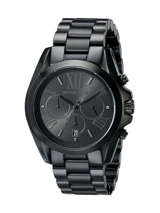 Michael Kors Watch Chronograph Battery with Black Metal Bracelet