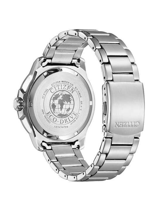 Citizen Eco-Drive Sport Men's Watch 46mm Eco - Drive with Silver Metal Bracelet