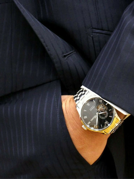 Seiko Presage Basic Line Ρολόι Αυτόματο με Μεταλλικό Μπρασελέ