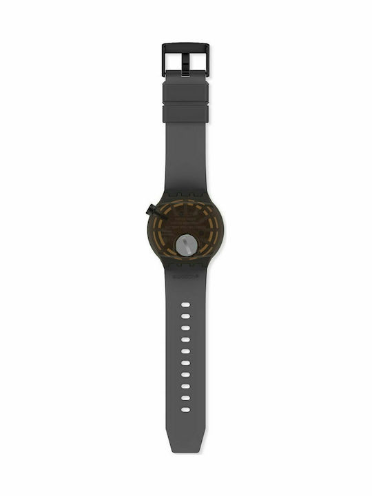 Swatch Big Bold Ceas Bărbați 47mm Solar Cu Curea Din Cauciuc Neagră