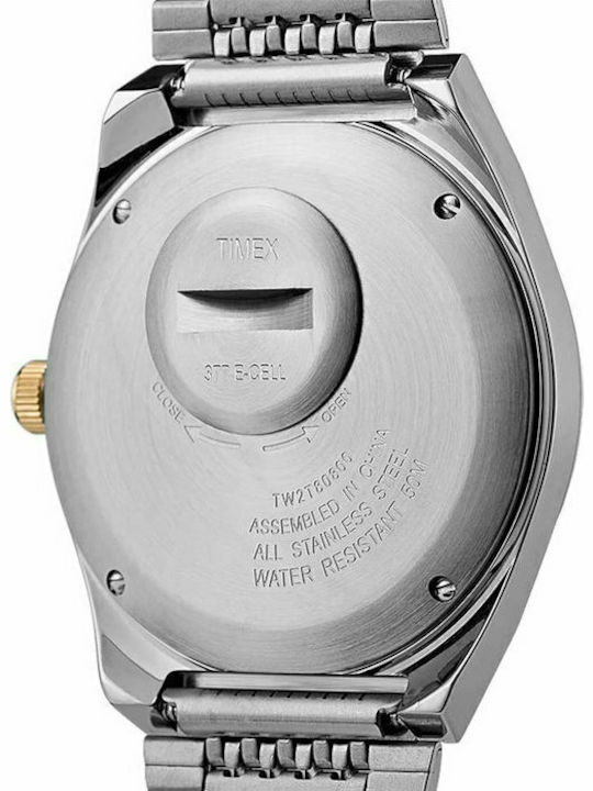 Timex Reissue Ανδρικό Ρολόι 38mm Μπαταρίας με Ασημί Μεταλλικό Μπρασελέ