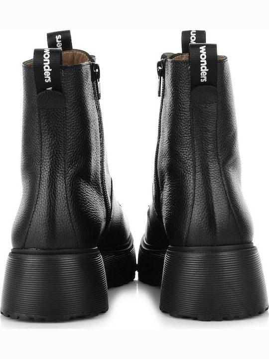 Women's Leather Combat Boots Black