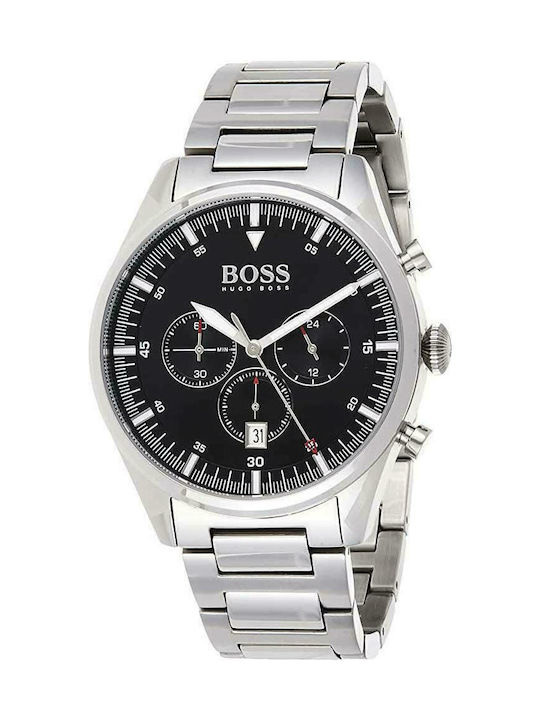 Montre Pioneer Men's Watch 44mm Chronograph Battery With Silver Steel Bracelet