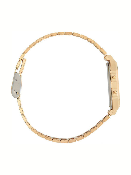 Casio Vintage Iconic Digital Men's Watch 37.4mm Chronograph Battery with Gold Metal Bracelet
