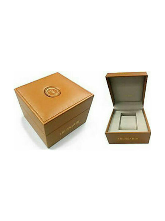 Trussardi T-Bent Herrenuhr 43mm Batterie mit Gold Rostfreien Stahlarmband