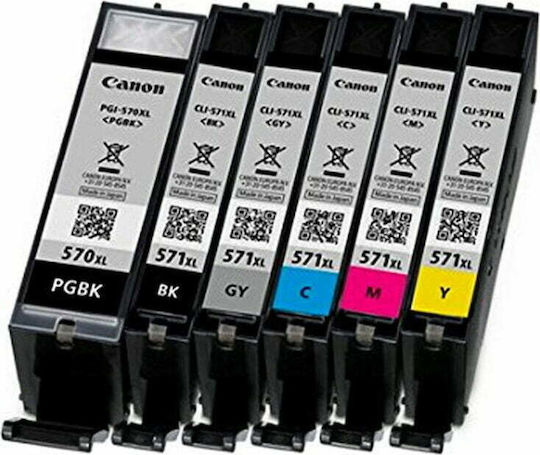 Canon CLI-571XL Γνήσιο Μελάνι Εκτυπωτή InkJet Κίτρινο (0334C001)