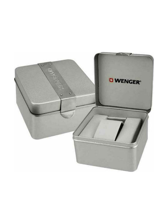 Wenger Seaforce Herrenuhr 43mm Batterie mit Schwarz Kautschukarmband