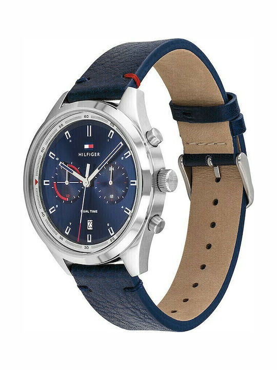 Tommy Hilfiger Bennett Men's Watch 44mm Chronograph Battery with Blue Leather Strap