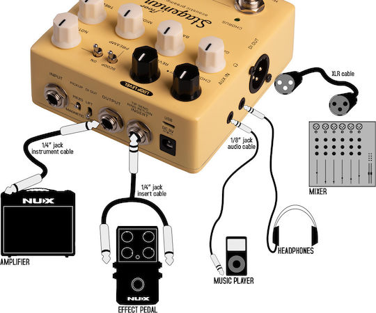 NUX Stageman Floor NAP-5 Pedals Preamp Electroacoustic Instruments