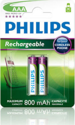 Baterii Reîncărcabile Philips AAA 800 mAh 2 Bucăți