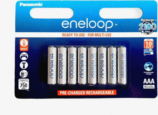 Panasonic Eneloop Презареждащи батерии AAA Ni-MH 750mAh 1.2V 8бр