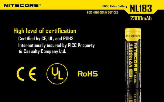 NiteCore NL1823 Презареждаща батерия 18650 Li-ion 2300mAh 3.7V 1бр