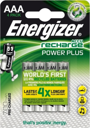 Energizer Power Plus Baterii Reîncărcabile AAA Ni-MH 700mAh 1.2V 4buc