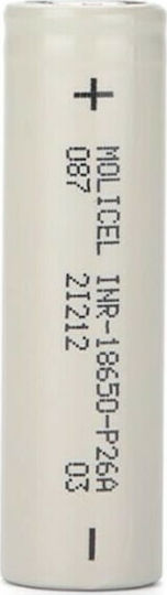 Molicel P26A Επαναφορτιζόμενη Μπαταρία 18650 Li-ion 2600mAh 3.7V 1τμχ
