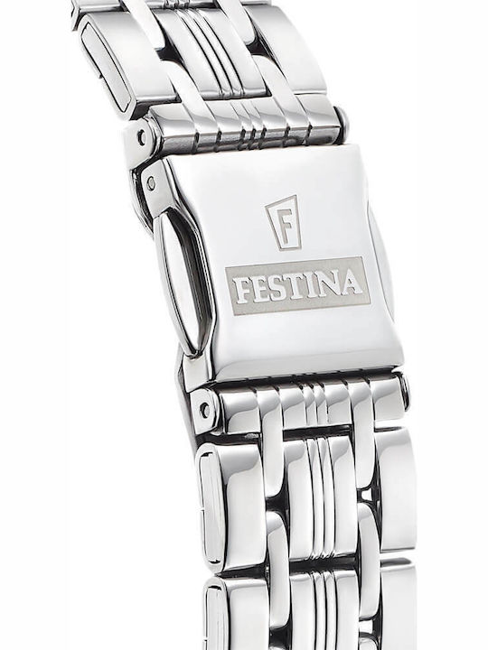 Festina Γυναικείο Ρολόι 32mm Μπαταρίας με Ασημί Μεταλλικό Μπρασελέ
