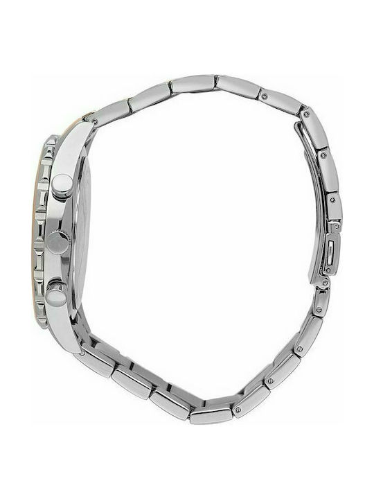 Trussardi T-Logo Herrenuhr 45mm Batterie mit Silbernem rostfreiem Stahlarmband